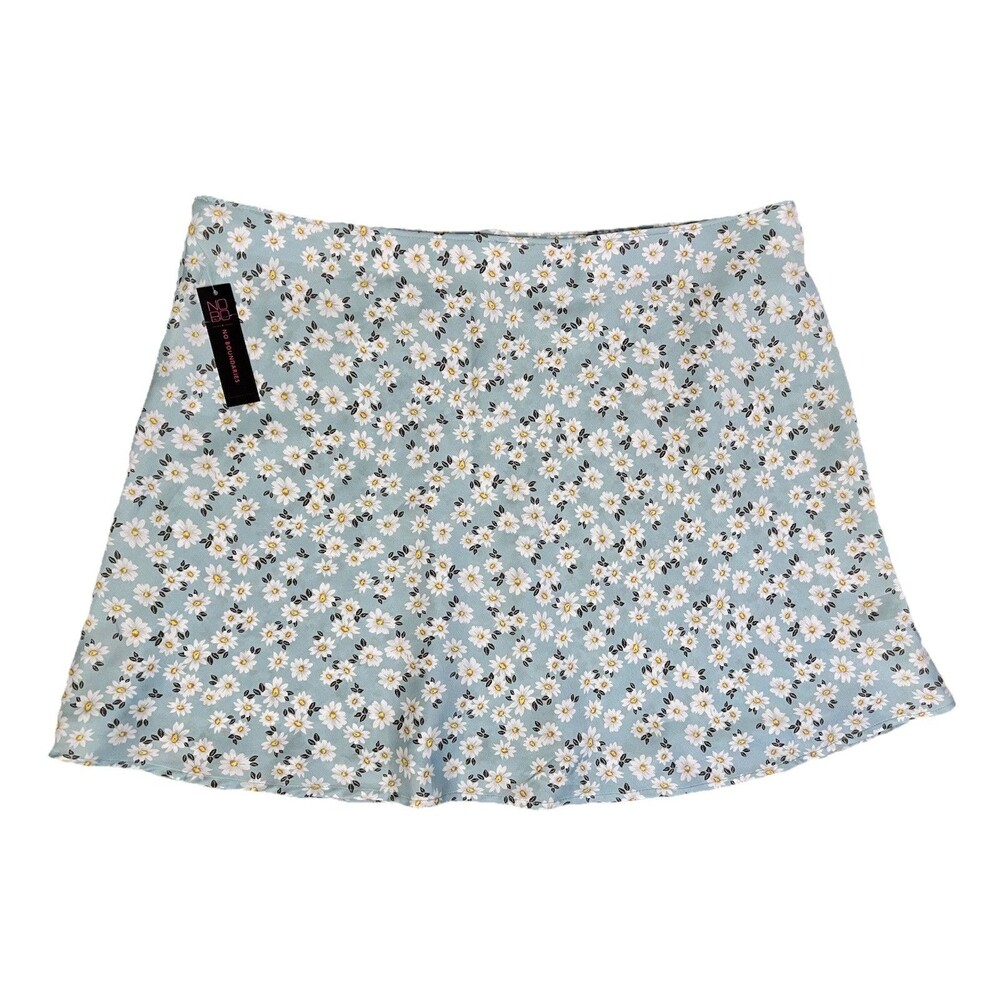 No Boundaries Daisy Floral A-Line Mini Skirt Size 2XL, 19 - 90's Y2K New w/Tags